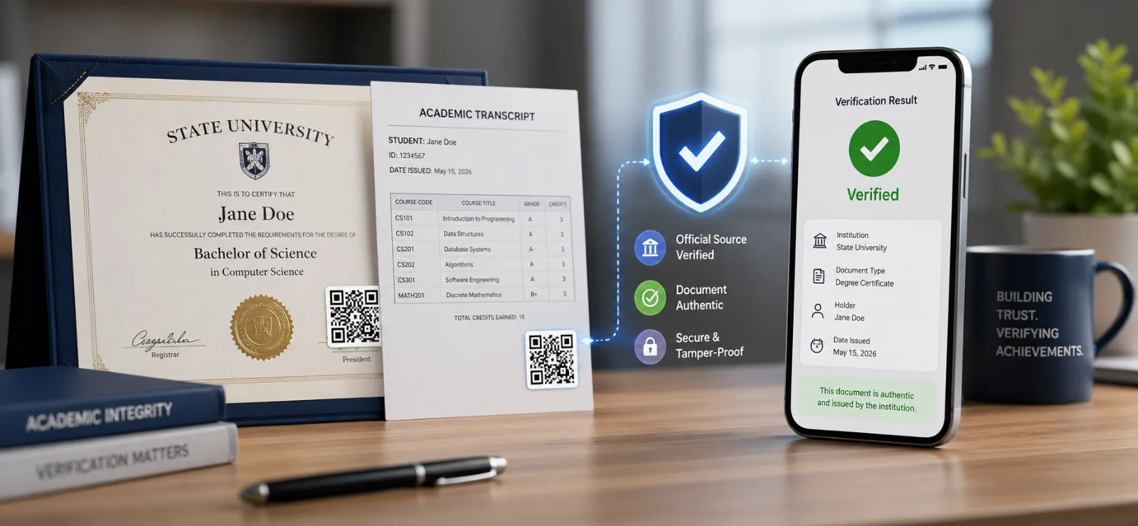 How Do You Verify a Degree Certificate or Transcript With QR Codes? A 2026 Guide for Universities and Employers illustration